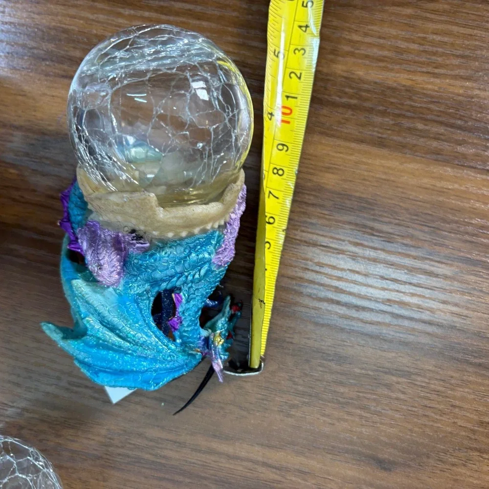 Mystical Dragons Holiday Ornaments on Crystal Ball and Resin Dragons‎ Lot of 7